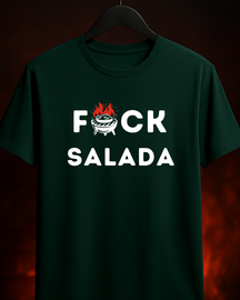 Camiseta F*CK Salada Smokey Masculina Preta Algodão 100% Estampa Churrasco Tamanhos P ao 4G