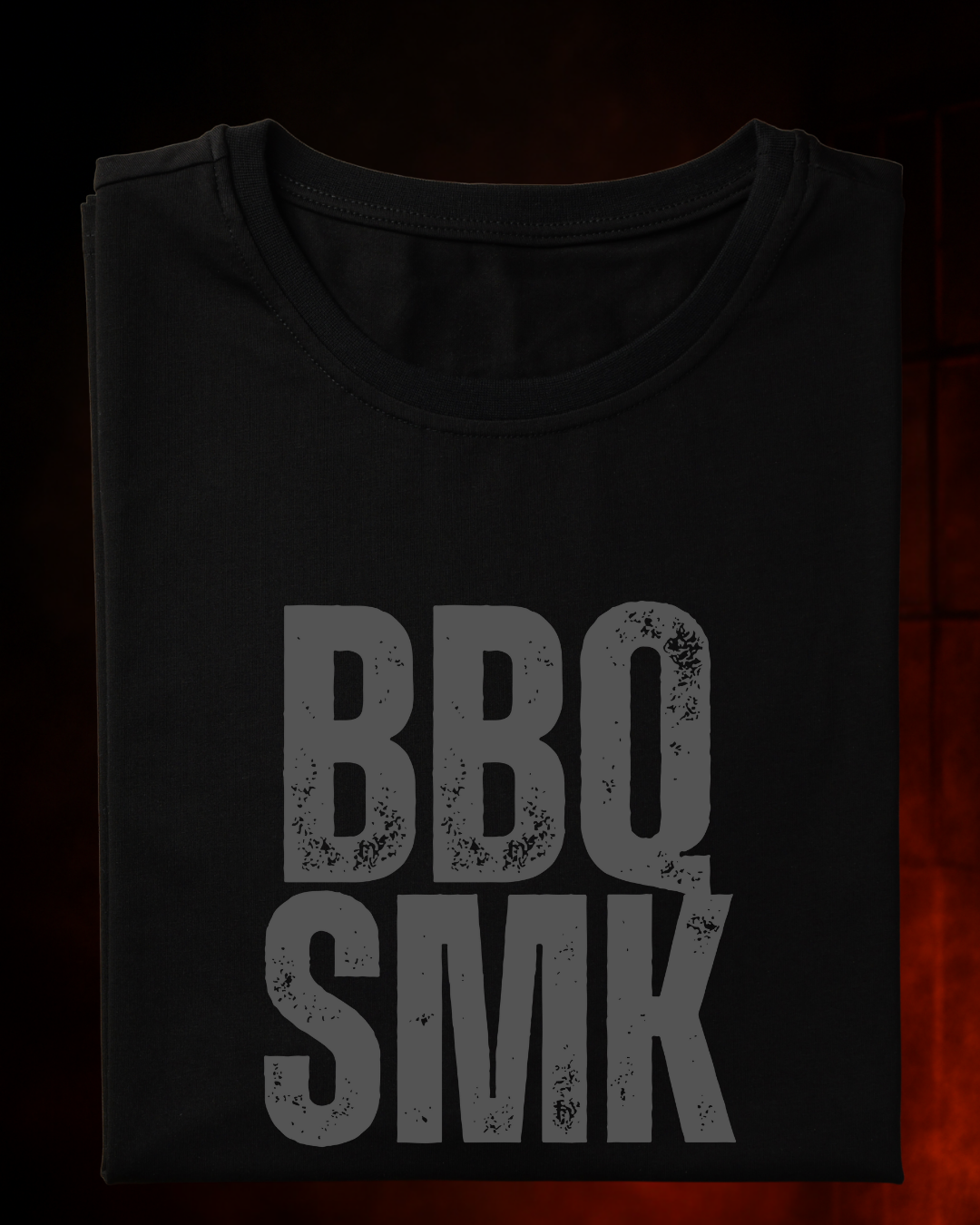 Camiseta BBQ SMK - Gray Smokey Masculina Preta Algodão 100% Estampa Churrasco Tamanhos P ao 4G