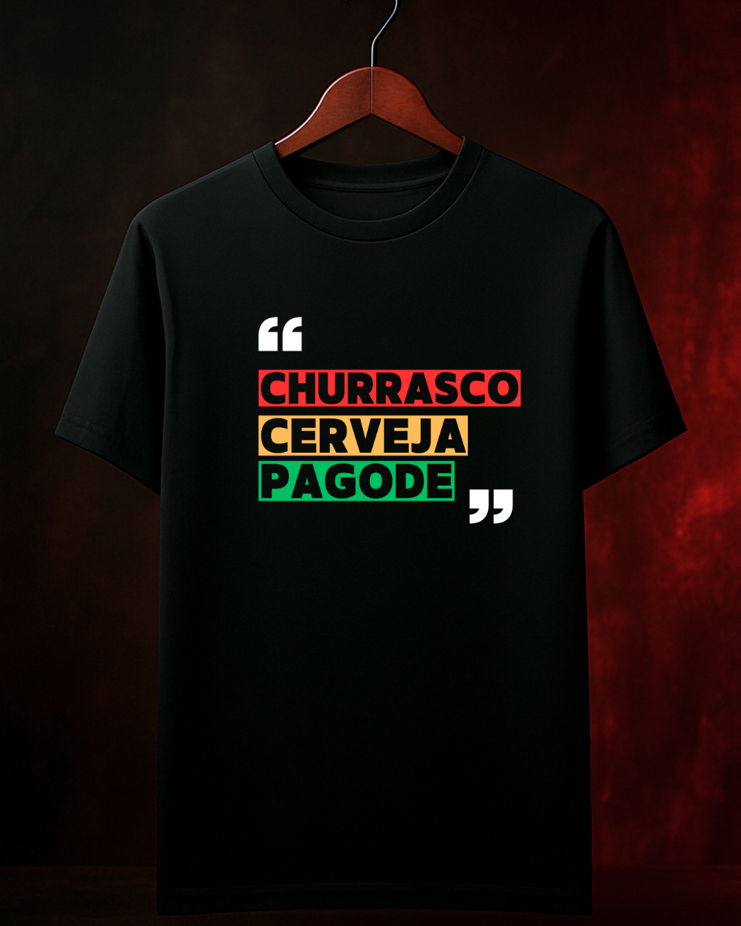 Camiseta Resenha Oficial churrasco pagode preta masculina - Smokey Wear